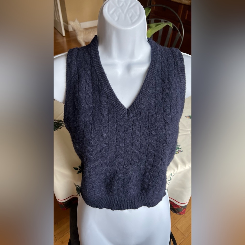 Brandy Melville Wool Vest- Navy Blue